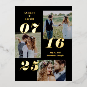 Spread Joy Foil Save The Date Postcard