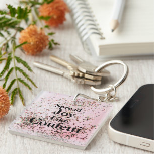 Spread Joy Like Confetti Pink Key Ring