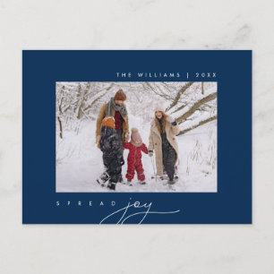 Spread Joy, Merry Christmas Greeting, Family Photo Postcard