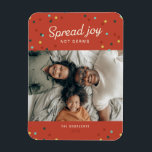 Spread Joy, Not Germs Holiday Photo Magnet<br><div class="desc">A perfect holiday card for the COVID-19 pandemic of 2020. Encourage your family and friends to "Spread Joy Not Germs" with this festive holiday card.</div>