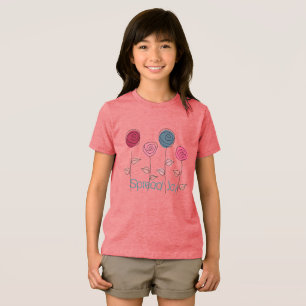 Spread Joy Pink Blue Flowers Tri-Blend Shirt