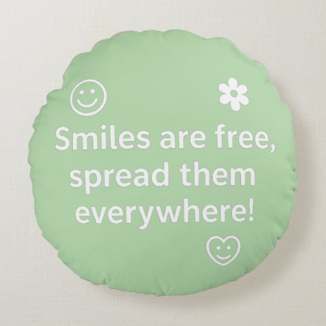 Spread Joy with Every Smile Round Cushion (Front)