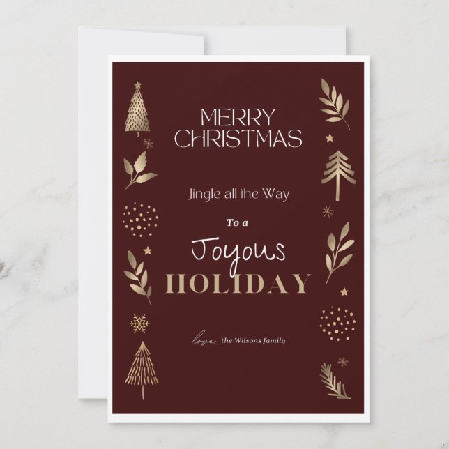 Spread Joy with Minimalist Christmas Card Template (Front)