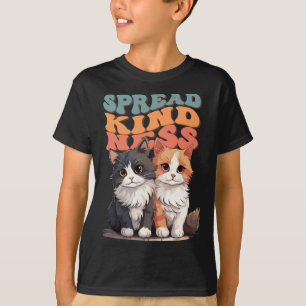 Spread Kindness - Adorable Cat Duo Design Sticker T-Shirt