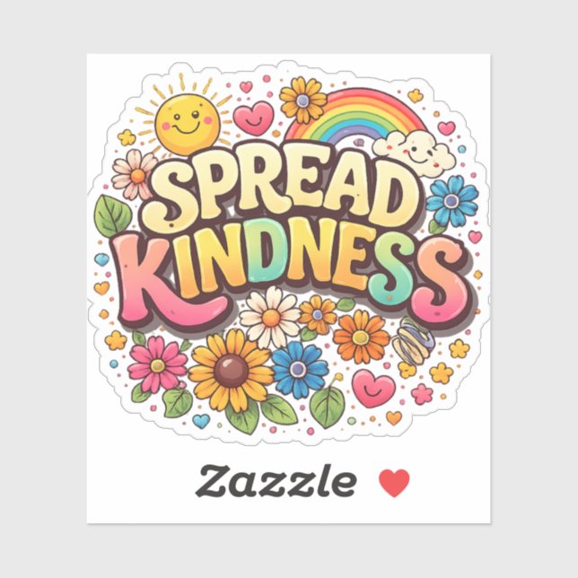 Spread Kindness – Cute Floral Rainbow  (Sheet)