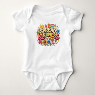 Spread Kindness – Cute Floral Rainbow Baby Bodysuit