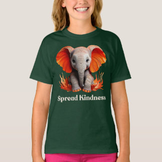 Spread Kindness Cute orange-red Baby Elephant T-Shirt