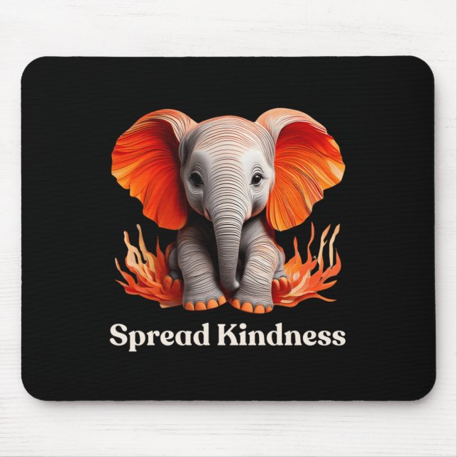 Spread Kindness Cute Orange-reddish Ba  Mouse Mat (Front)