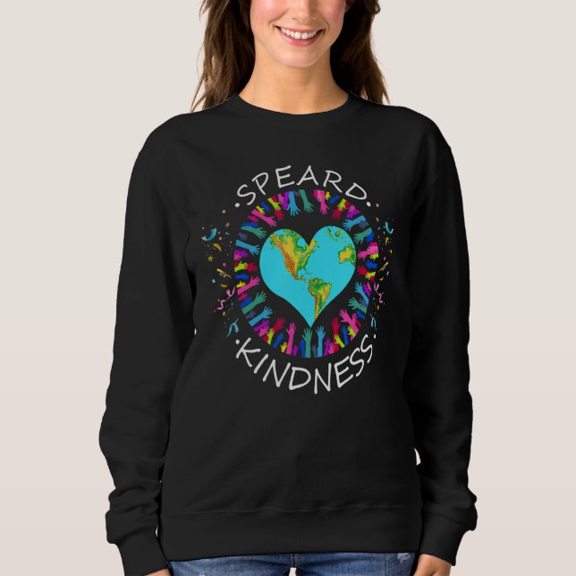 Spread Kindness Handprint Positive Inspirational T Sweatshirt (Front)