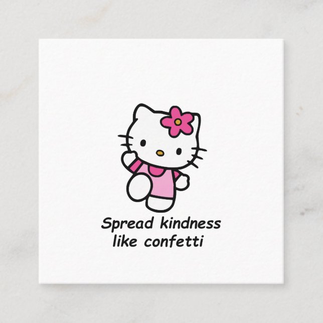 Spread Kindness Like Confetti Square Business Card (Front)