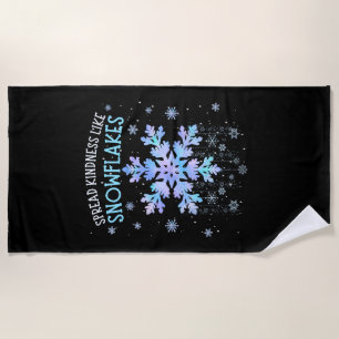 Spread Kindness Like Snowflakes Christmas Teacher Beach Towel