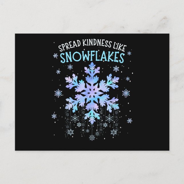 Spread Kindness Like Snowflakes Christmas Teacher  Holiday Postcard (Front)