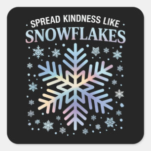 Spread Kindness Like Snowflakes Christmas Teacher Square Sticker