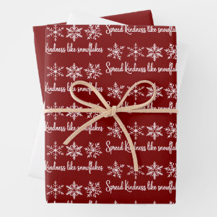 Spread Kindness Like Snowflakes Christmas Wrapping Paper Sheet