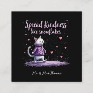 Spread Kindness Like Snowflakes Cosy Winter Vibes Square Business Card