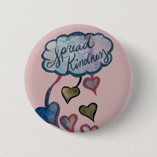 Spread Kindness Love Cloud Art 6 Cm Round Badge