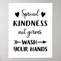 Spread Kindness Not Germs Wash Your Hands Bathroom