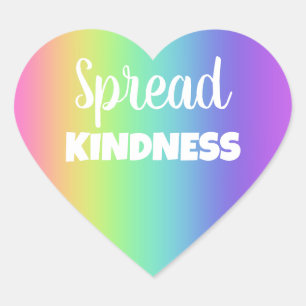 Spread Kindness Rainbow Heart Sticker