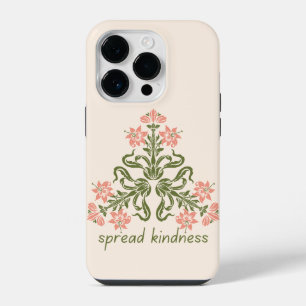 spread kindness retro pink flowers inspirational iPhone 14 pro case