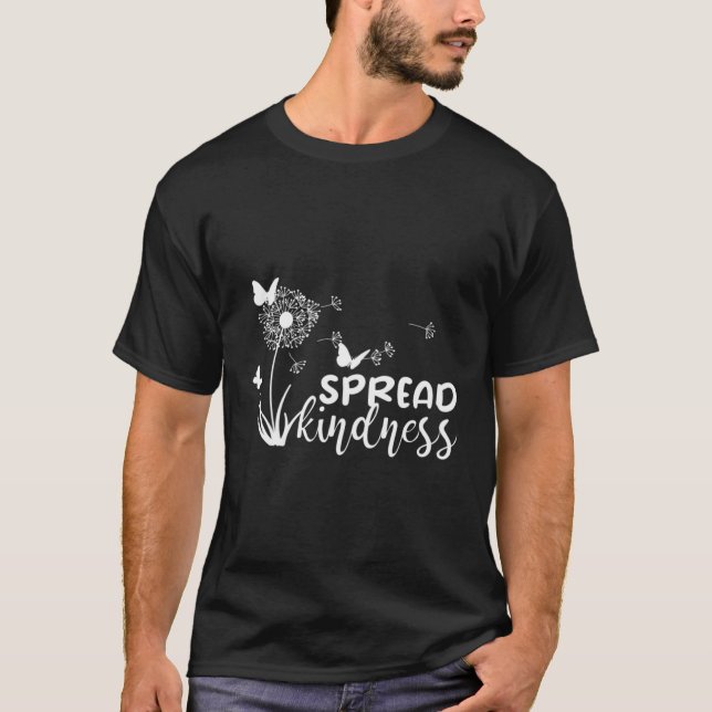 Spread Kindness Summer Dandelion Butterflies Graph T-Shirt (Front)