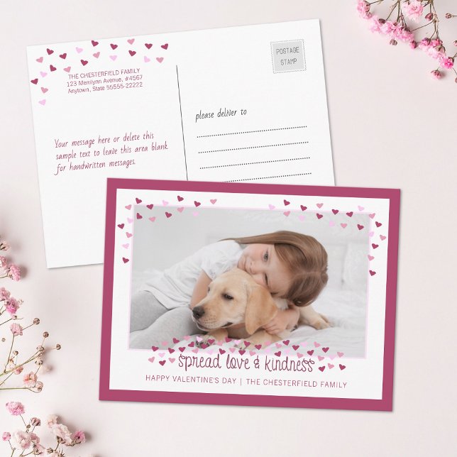 SPREAD LOVE AND KINDNESS Valentine Holiday Postcard (Creator Uploaded)