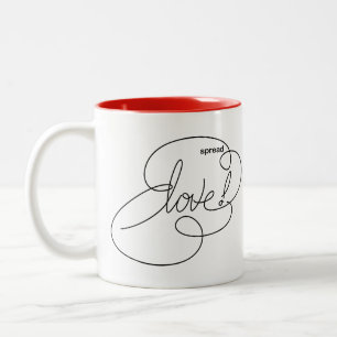 spread LOVE - Bold CloudS Two-Tone Coffee Mug