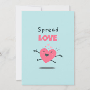 Spread Love – Happy Jumping Heart Holiday Card
