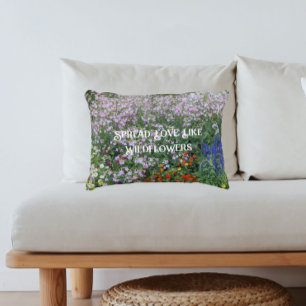 Spread Love Like Wildflowers Inspirational Floral Decorative Cushion
