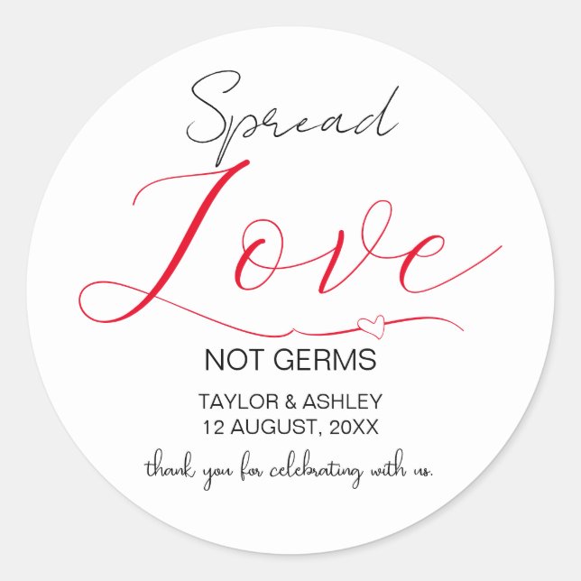 Spread Love Minimal Script Hand Sanitizer Label (Front)