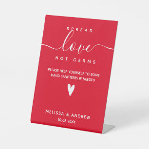 Spread Love not Germs - Covid Safety Wedding Pedestal Sign