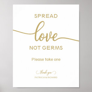 Spread Love Not Germs Hand Sanitizer Favours Sign