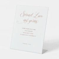 Spread Love Not Germs Rose Gold Typography Wedding