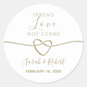 Spread Love Not Germs Simple Wedding Classic Round Sticker