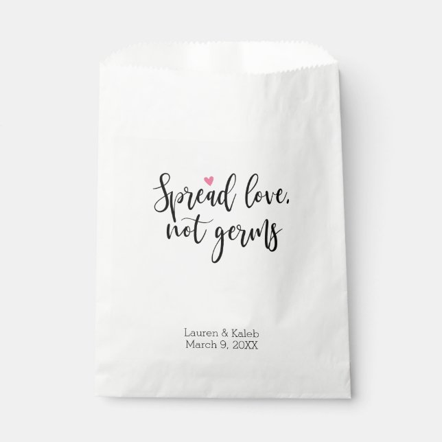 Spread Love Not Germs Wedding Favour Bags (Front)
