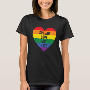 Spread Love Not Hate Lgbt Bisexual Queer Gay Pride T-Shirt