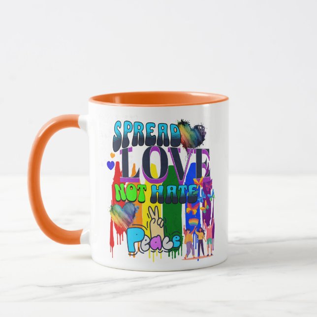 Spread Love Not Hate | LGBTQI+ Pride Mug (Left)