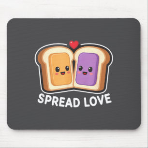 Spread Love Peanut Butter And Jelly Valentine Desi Mouse Mat