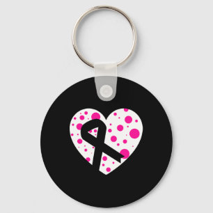 Spread Love With Graphic Heart Pink Ribbon World C Key Ring