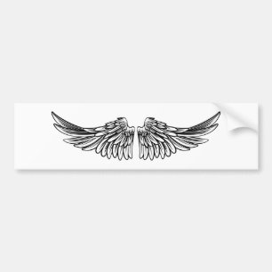 Spread Pair of Angel or Eagle Wings Bumper Sticker