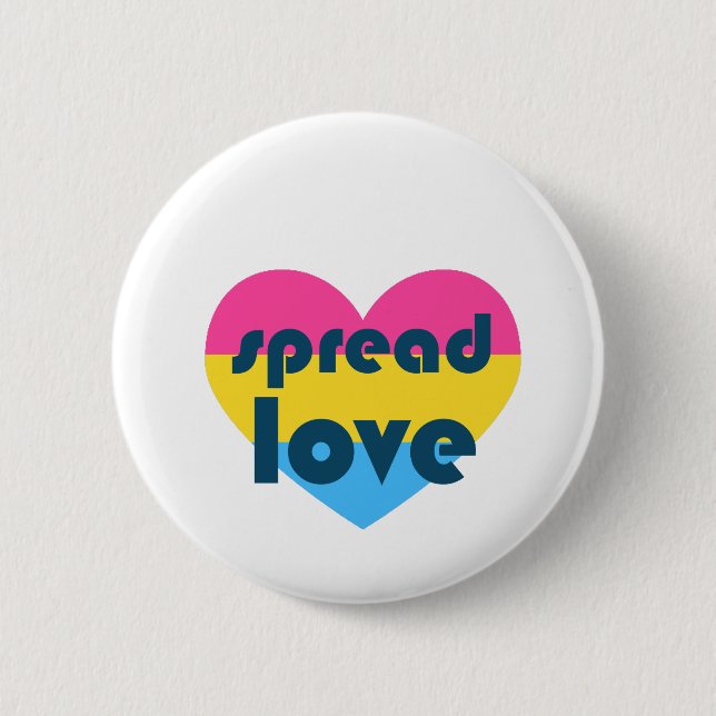 Spread Pansexual Love 6 Cm Round Badge (Front)