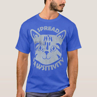Spread Pawsitivity Cat Face Cute Inspirational T-Shirt