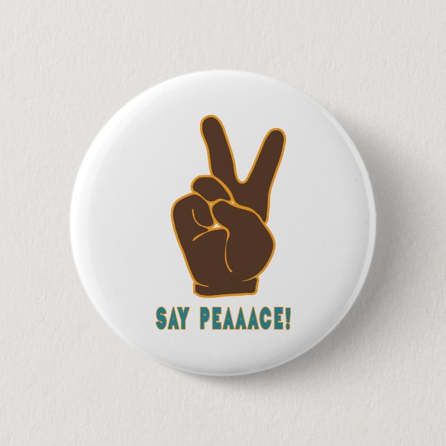Spread Peace Not Fear Hand Sign 6 Cm Round Badge (Front)