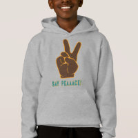 Spread Peace Not Fear Hand Sign Kids Boys Hoodies