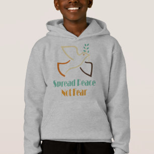 Spread Peace Not Fear Retro Dove Boys Hoodies