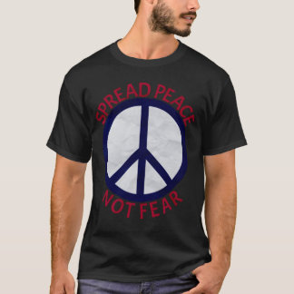 Spread Peace Not Fear Symbol Blue Red T-Shirt