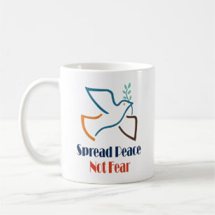 Spread Peace Not Fear Vintage Retro Dove Coffee Mug