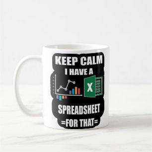 Spread Sheet Mug, Excel Mug Shortcut, Mug Excel,