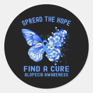 Spread The Hope Find A Cure Alopecia Awareness Classic Round Sticker