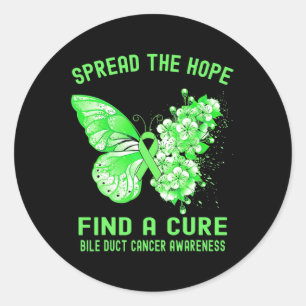 Spread The Hope Find A Cure Bile Duct Cancer Aware Classic Round Sticker