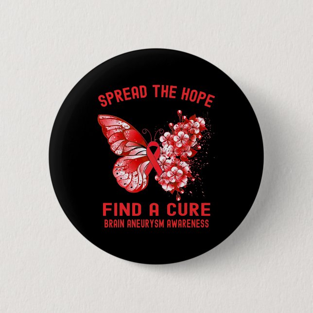 Spread The Hope Find A Cure Brain Aneurysm Awarene 6 Cm Round Badge (Front)